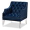 Baxton Studio Silvana Blue Velvet Upholstered Lounge Chair with Acrylic Legs 152-9267 - alternate 1
